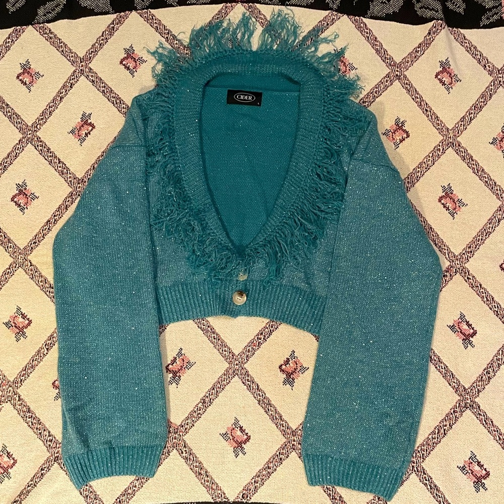 Cider crop top cardigan sweater